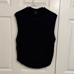 Black fitted tank with high neck